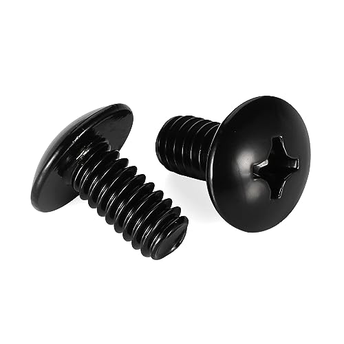 #6-32 x 1/2" Truss Head Machine Screws, Full Thread, 18-8 Stainless Steel, Black Finish, Quantity 100 - color: Black, size: #6-32 x 1/2"