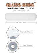 ROLLINGDOG 6 inch Paint Roller Covers Paint Roller Sleeves - color: 10PC foam roller covers