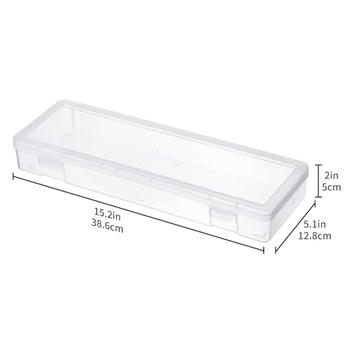 novelinks Small Plastic Containers with Lids and Plastic Pencil Boxes - color: 6 Pack Large -Clear