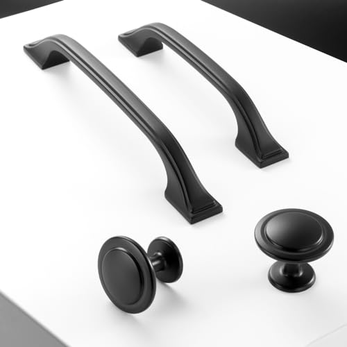 Matte Black Cabinet Pulls 5 Inch Solid Drawer Pulls 10 Pack 8222 - color: Matte Black, size: 5 Inches, style: 10 Pack Arch Pull
