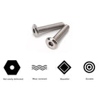 cSeao 10pcs 1/4"-20 x 2 Flat Head Allen Head Joint Conecting Bolts Socket Cap Screws for Furniture Table 304 Stainless Steel - size: 1/4"-20 x 2" 10pcs