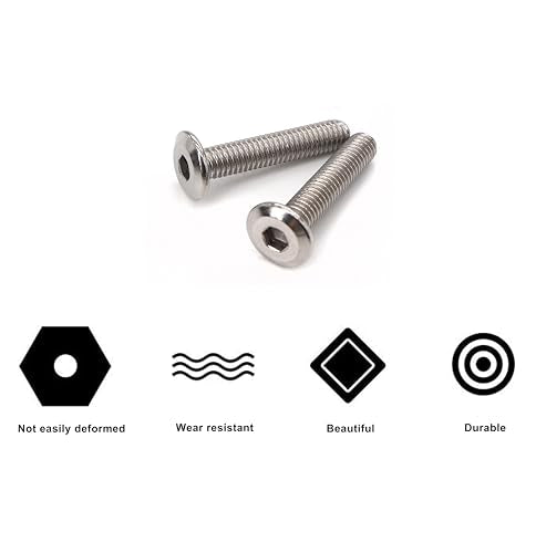 cSeao 20pcs 1/4"-20 x 1/2" Flat Head Allen Head Joint Conecting Bolts Socket Cap Screws for Furniture Table 304 Stainless Steel - size: 1/4"-20 x 1/2" 20pcs
