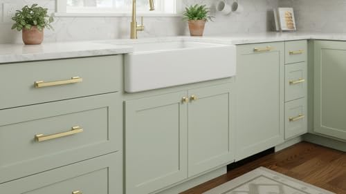 Alzassbg Brushed Gold Cabinet Pulls and Handles 10 Pack, AL3061MGP - color: Brushed Gold, size: 5" Hole Center