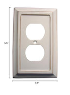 Amerelle 4040DDW Savannah Wallplate, 1 Duplex, Wood, Distressed White, 1-Pack - color: Distressed White, size: 1 Duplex