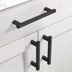 Matte Black Knurled Cabinet Handles Kitchen Pulls 3.75 Inch 10 Pack - color: Matte Black, size: 3.75" Hole Center