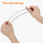 EBOOT 2 Pack Clear Plastic Ruler 6 Inch Straight Ruler for School - color: White, size: 6 Inch