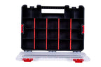 Small Parts Organizer Box – Stackable Hardware Storage Case with 20 Compartments & 12 Dividers – Heavy-Duty Nylon Screw, Drill Bit, Nut & Bolt Organizer for Garage, Toolbox, Workshop