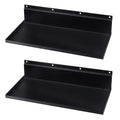 2 Pack 17×8 Inch Metal Slatwall Shelves, Black - style: 2 Pack Black