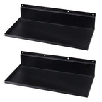 2 Pack 17×8 Inch Metal Slatwall Shelves, Black - style: 2 Pack Black