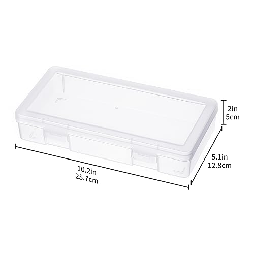 novelinks Small Plastic Storage Containers with Lids and Clear Pencil Box - color: 9 Pack Medium -Clear