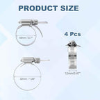 HARFINGTON 4pcs Hose Clamps 0.7"-1.3" (18-32mm) Adjustable 304 Stainless Steel Worm Gear Hose Clamps Assortment Kit for Plumbing Dryer Vent Automotive Dust Collector - size: 18-32mm
