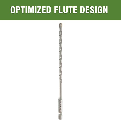 3/16" x 8" Masonry Drill Bits (6 Pack) Concrete Hammer Drill Bits Carbide Tipped, for Cement, Brick, Stone, Hex Shank - size: 3/16" - 6 Pack