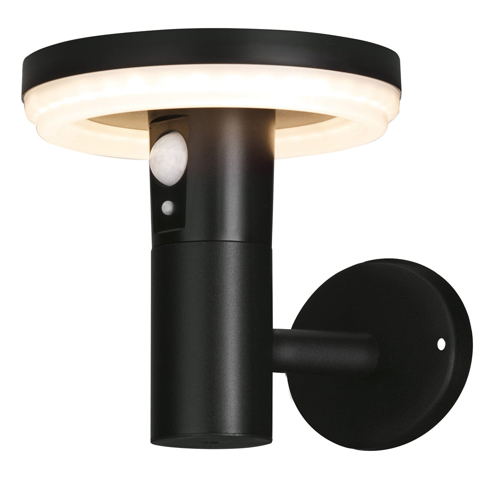 4lite Antheia Solar IP54 Die-Cast Aluminium LED Outdoor Wall Light with Built in PIR Motion Sensor - Maplin