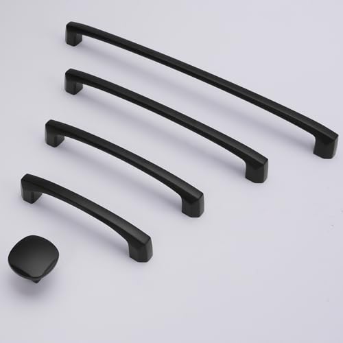 10 Pack Matte Black Kitchen Cabinet Knobs Black Drawer Knobs Kitchen Cabinet Hardware Zinc Alloy Handles Drawer Knobs Dresser Handles - color: Matte Black, size: Knob