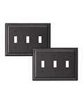 DEWENWILS Aged Bronze Light Switch Cover, Tripple Toggle Switch Wall Plates - color: Aged Bronze, size: 3 Toggle 2PK