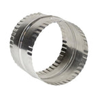 Deflecto 4” Duct Connector, Aluminum with Bead and Crimp, Silver, 3” long (DAC4C) - size: 4 Inch