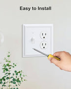 2-Pack Natural Bamboo Fiber Combo Toggle/Duplex Light Switch Cover Plate - color: Pure White, size: 1 Toggle/1 Duplex 2PK