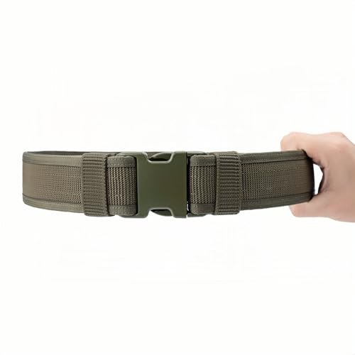 Security EMS EMT Firefighters Work Belt 2" Wide Camping Hiking Utility Tool Belt Airsoft Paintball Gear Holster Belt - color: Green(2 Inch Width), size: Large