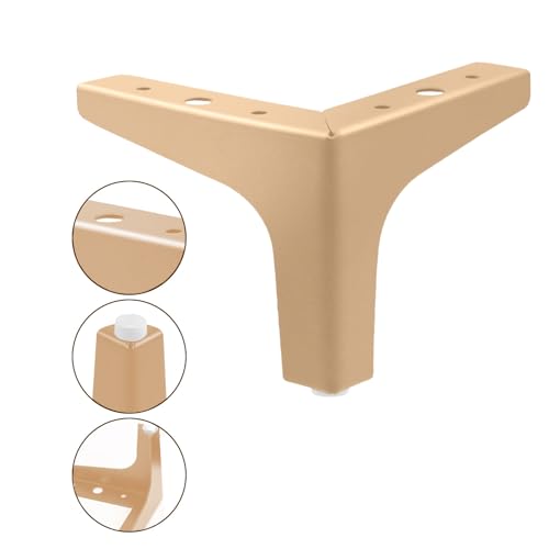 AODIOU Furniture Legs Gold Feet: Sofa Legs Replacement Set of 8 - Metal Furniture Legs 4 Inch Triangle Feet - color: Gold, size: 4'' / 10cm(8PCS)
