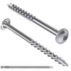 #8 Pocket Hole Screws 2-1/2 Inch, 100Pcs Coarse Thread Wood Screws, Square Drive, Washer Head, 4-Layer Coating, Drive Bit Included (Silver) - color: Silver, size: #8 x 2-1/2"