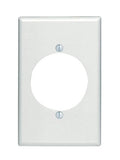 Leviton Power Outlet Wallplate, 2.147 Inch Diameter Hole, 1-Gang, Midway Size, 80528-W, White - color: White