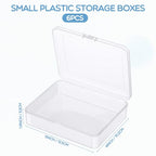 Jetec 6 Pieces Small Clear Plastic Storage Box, 5 x 4 x 1.3 Inch - size: 5 x 4 x 1.3 Inch