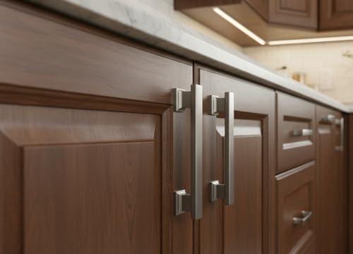 Alzassbg Brushed Satin Nickel Cabinet Pulls and Handles 10 Pack, AL3061SN - color: Brushed Satin Nickel, size: 3-3/4" Hole Center
