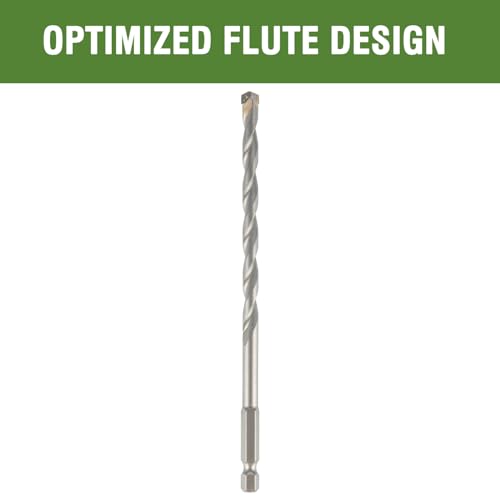 7/32" x 6" Masonry Drill Bits 7/32 inch Concrete Hammer Drill Bits Carbide Tipped, for Cement, Brick, Stone, 2 Pack, Hex Shank - size: 7/32" - 2 Pack