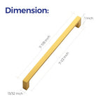 Ravinte Brushed Brass Solid Pulls Cabinet Handles 7-1/2 Inch 5 Pack - size: 7-1/2 Inch Hole Center