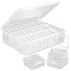 1 Large Box & 30-Grid Transparent Plastic Bead Organizer (Hinged Lid) — A Portable Craft Storage Solution for Jewelry Making, DIY Projects, Nail Art, and Storage of Screws & Small Parts