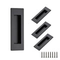 Ravinte 4 Pack Black Sliding Closet Door Handles, Flush Pulls 4.72in Length - color: Black, size: 120mm
