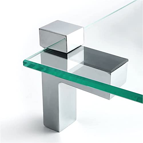 4 Pcs Adjustable Wood/Glass Floating Shelf Brackets Wall Mount (Polished Chrome) - size: Polished Chrome-4pcs