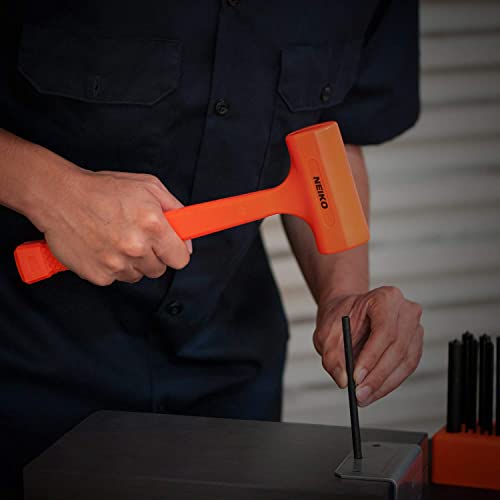 NEIKO 02847A 2 LB Dead Blow Hammer, Neon Orange | Unibody Molded | Checkered Grip | Spark and Rebound Resistant - size: 2 Pound, style: Dead Blow