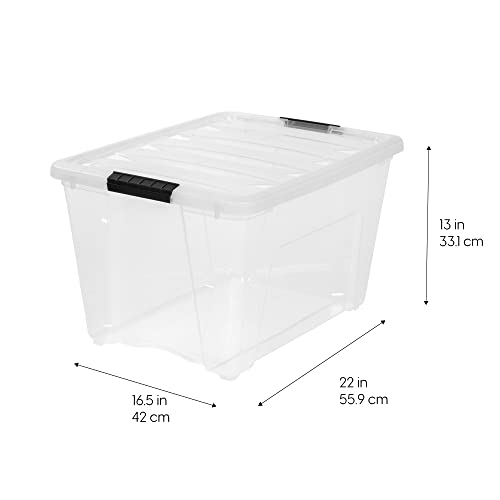 IRIS USA 6-Pack 54 Quart Storage Bins with Lids, Clear - color: Clear, size: 54 Qt, style: 6 Pack