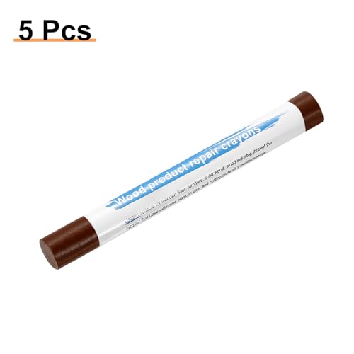HARFINGTON 5pcs Wood Filler Sticks Wooden Wax Touch Up Furniture Repair Crayons for Scratch Hole Wood, Chestnut - color: Chestnut
