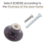 10-Pack Ceramic Cabinet Knobs Dark Purple 32mm Round Drawer Pull - color: Dark Purple