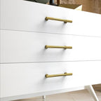 10 Pack Vibrant Brushed Moderne Brass Cabinet Pulls 3.75 Inch(96mm) Heavy-Duty Solid Kitchen Cabinet Handles Cabinet Hardware Drawer Pulls - color: Vibrant Brushed Moderne Brass, size: 3.75" Hole Center