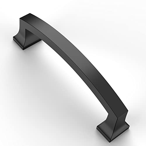 Asidrama 6 Pack 4 Inch(102mm) Hole Centers Kitchen Cabinet Handles, Matte Black Cabinet Pulls Kitchen Cabinet Hardware for Cupboard Drawer Pulls Dresser Handles - color: Matte Black, size: 4" Hole Center, style: 6 Pack