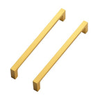 Ravinte Brushed Brass Solid Pulls Cabinet Handles 6-1/4 Inch 5 Pack - size: 6-1/4 Inch Hole Center