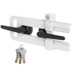 AST French Door Lock for Double Doors, Adjustable, 3 Brass Keys, Key Differ - style: Matte White with Keyed Differ