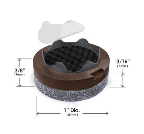 GorillaFelt Chair Leg Floor Protectors/Felt Chair Glides (Set of 16) Tap-On Felt Furniture Pads Guaranteed to Stay On, 1 Inch Round Chair Sliders - size: 1 Inch 16 Pack