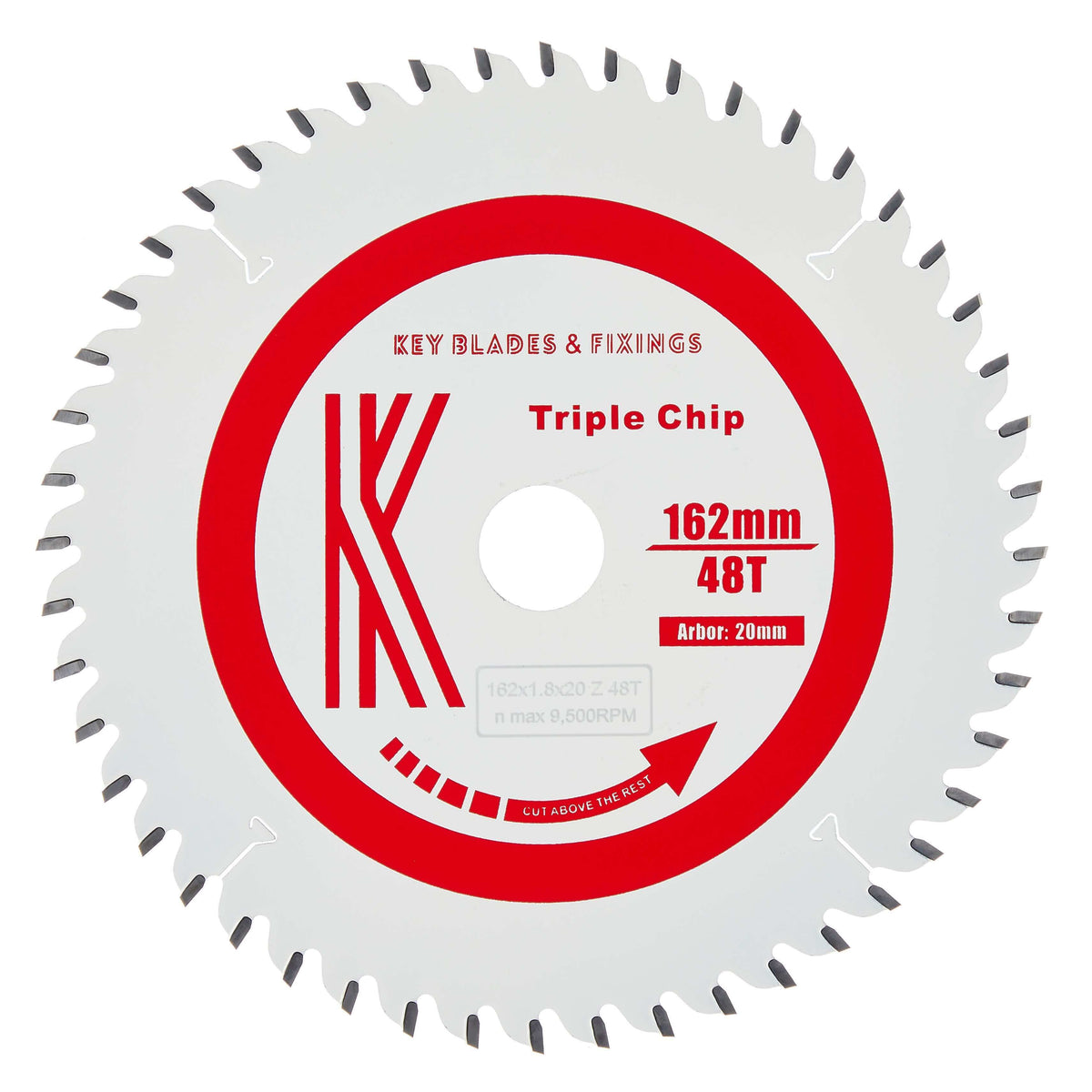 Circular Saw Blades 162mm x 20mm x 1.8mm 48 Tooth TCG Track (Solid Surface) - 3205