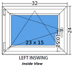 32"x24" Single Sash European uPVC Tilt and Turn Window