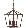 Open Box - Millennium Lighting 3234-RBZ 4 Light 12" Wide Pendant with Cage Frame and Candle Style Lights