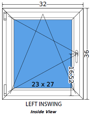 32"x36" Single Sash European uPVC Tilt and Turn Window