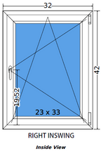 32"x42" Single Sash European uPVC Tilt and Turn Window