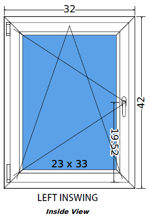 32"x42" Single Sash European uPVC Tilt and Turn Window