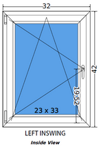 32"x42" Single Sash European uPVC Tilt and Turn Window