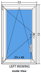 32"x54" Single Sash European uPVC Tilt and Turn Window