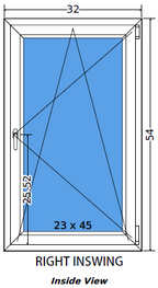 32"x54" Single Sash European uPVC Tilt and Turn Window